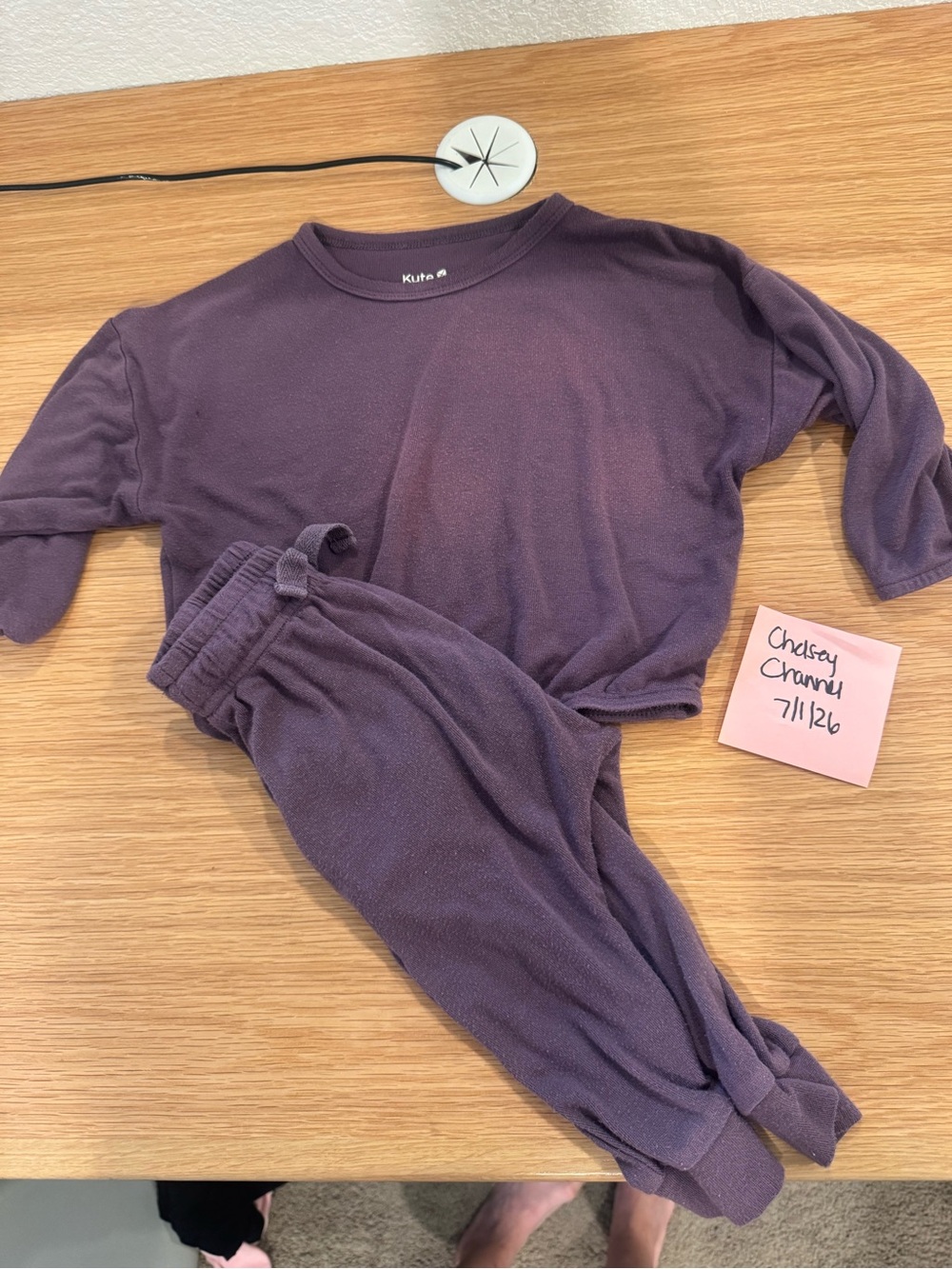Kyte Baby  Cozy Two-Piece Loungewear Set in Deep Plum
